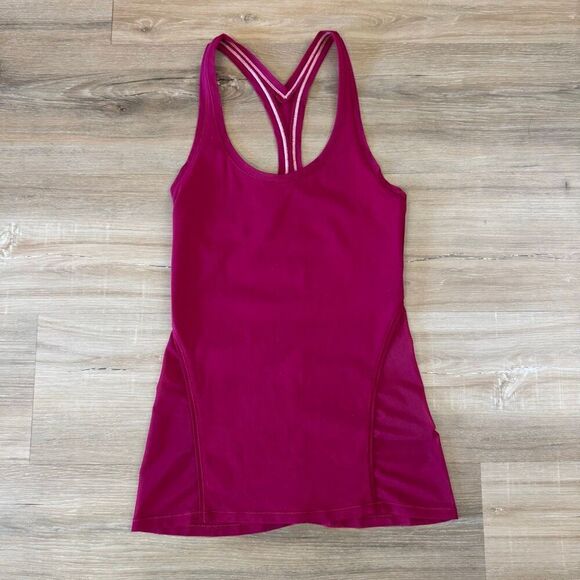 Lululemon Womens Mesh Racerback Pink Running Tank Top Sz 2 Performance Athletic - Picture 1 of 5